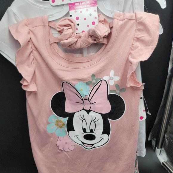 Disney Junior Outfit Set 4T Minnie Mouse 4 Pc Shirt Pants Clothing - Picture 3 of 6